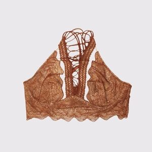 Victoria's Secret Brown Tan Halter Lace Bralette 🤎🤎🤎